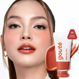Goute Goublush Cream Blush for Cheek Blendable High Pigmented Lightweight Blush on - 05 Coral District