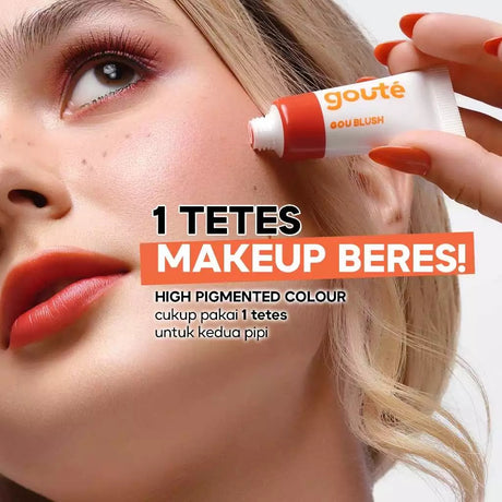 Goute Goublush Cream Blush for Cheek Blendable High Pigmented Lightweight Blush on - 05 Coral District