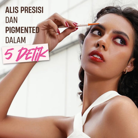 Goute Matte Eyebrow - Pensil Alis putar Long Lasting upto 12H | Buildable & Blendable Precise Tip & Soft Spoolie Goubrow - 01 Charcoal Grey