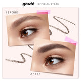 Goute Matte Eyebrow - Pensil Alis putar Long Lasting upto 12H | Buildable & Blendable Precise Tip & Soft Spoolie Goubrow - 02 Ebony Brown