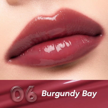 Goute Airy Jelly Lip Tint Stain - Light Moist | Long Lasting up 12H | Ringan Tahan Lama | Gloss Glossy | Dewy Cheek - 06 Burgundy Bay
