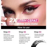 Goulash  Quick Lift Mascara  2in1 Smudgeproof mascara yang dapat membuat bulu mata tampak lebih lentik dan tebal natural tanpa terasa bergumpal, tidak mudah luntur dan tahan lama. Dengan aplikator berbentuk jam pasir yang mampu menggulung bulu mata secara