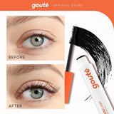 Goulash  Quick Lift Mascara  2in1 Smudgeproof mascara yang dapat membuat bulu mata tampak lebih lentik dan tebal natural tanpa terasa bergumpal, tidak mudah luntur dan tahan lama. Dengan aplikator berbentuk jam pasir yang mampu menggulung bulu mata secara