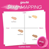 Goute Cushion Satin Stay Airy Perfection - Ringan, Menyamarkan Pori, Minim Oksidasi, Tahan Lama Long Lasting - 04 Ritz Grande