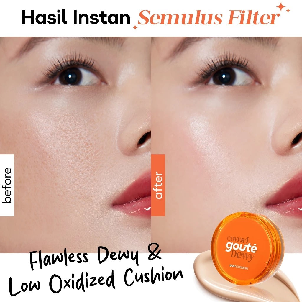 Goute Cushion Cover 4 Dewy - Flawless Minim Oksidasi & Ringan Long Lasting Goucushion - LC Fair Basilique