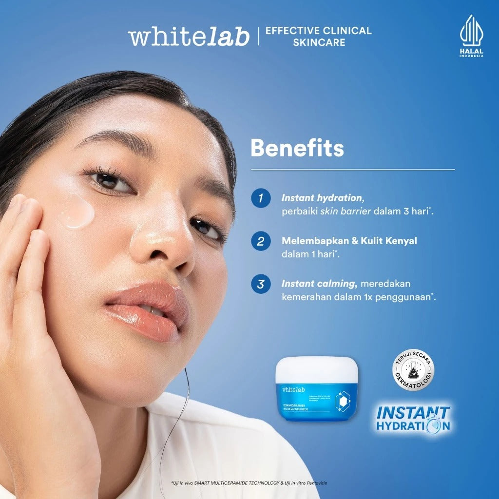 Whitelab Ceramug Barrier Water Moisturizer - Pelembap Kulit Wajah Kering Perbaiki Skin Barrier Siang Malam dengan Ceramide [BPOM] 20gr