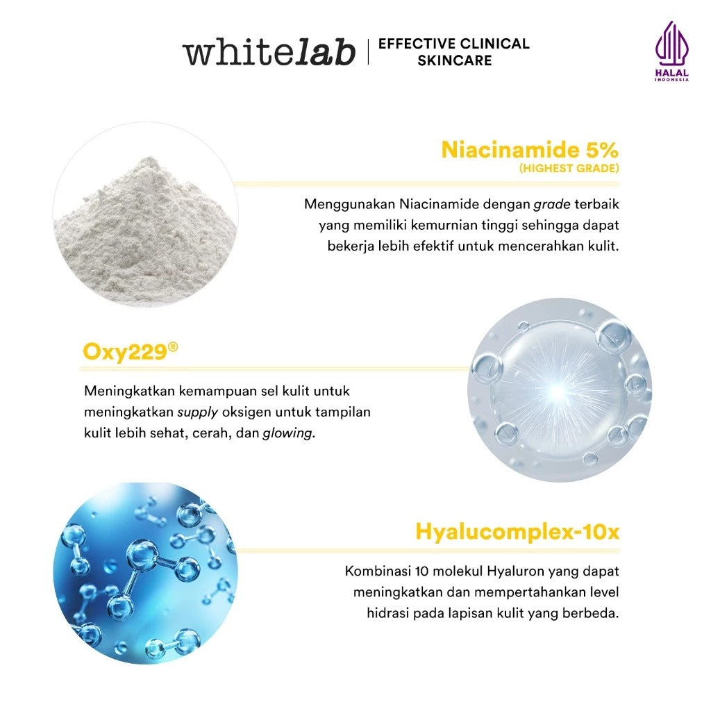 Whitelab Serum Niacinamide 5% Brightening Booster - Cerah Maksimal untuk Kulit Sensitif N5-Dose+ 2.0
