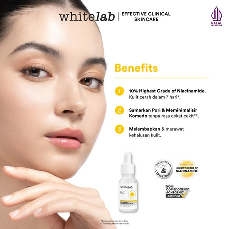 Whitelab Serum Niacinamide 10% Brightening - Serum Pencerah Wajah Intensif N10-Dose+ 2.0