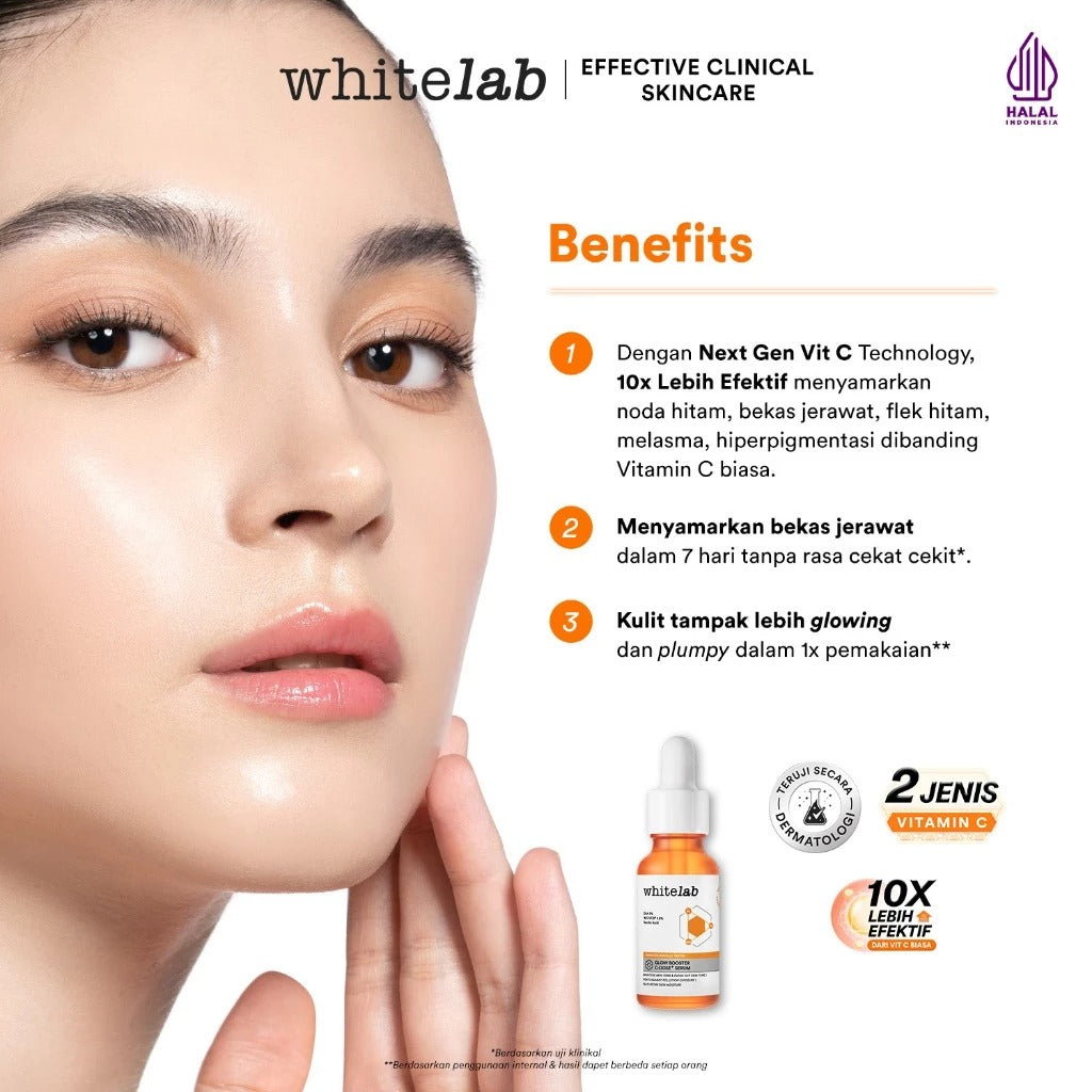 Whitelab Serum Vitamin C Glow Booster - Antioksidan Tinggi untuk Kulit Cerah dan Glowing C-Dose+ dengan NIO-VCS