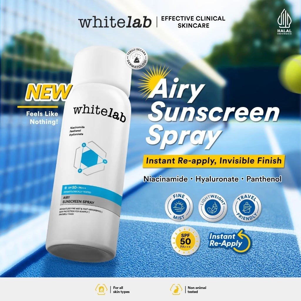 Whitelab Sunscreen Spray SPF 50 PA+++- Ultralight - Sunblock Ringan Anti Komedo Jerawat Pelindung Sinar Matahari UV A UV B