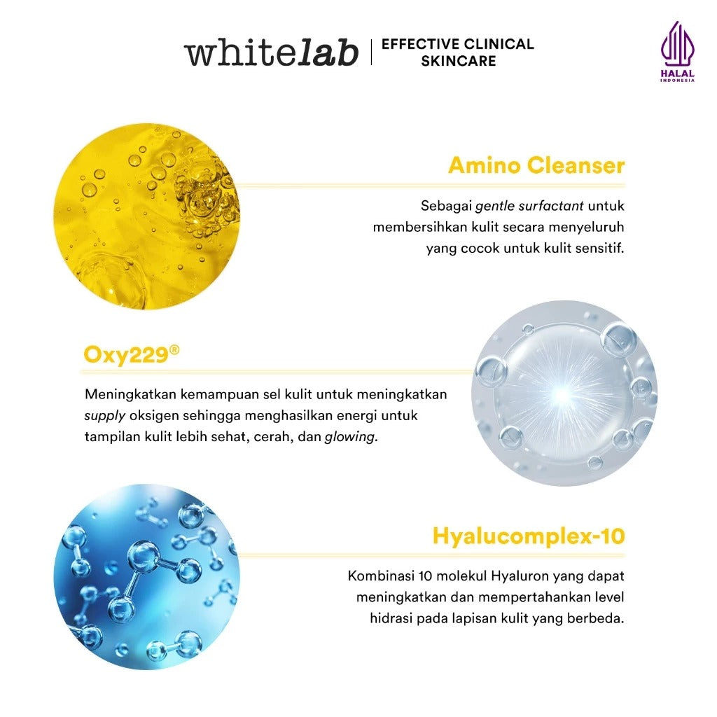 Whitelab Facial Wash Brightening - Sabun Cuci Muka Pembersih Pencerah N-Dose+ 2.0 dengan Amino Cleanser