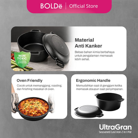 BOLDë UltraGran Cast Iron 2 in 1 Pot