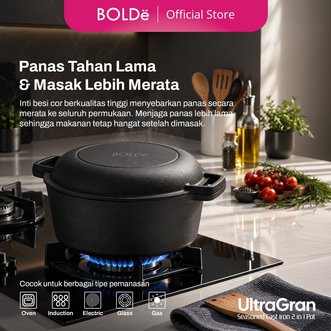 BOLDë UltraGran Cast Iron 2 in 1 Pot