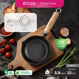 BOLDë UltraGran Cast Iron Skillet Wooden Handle 15cm