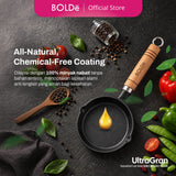 BOLDë UltraGran Cast Iron Skillet Wooden Handle 15cm