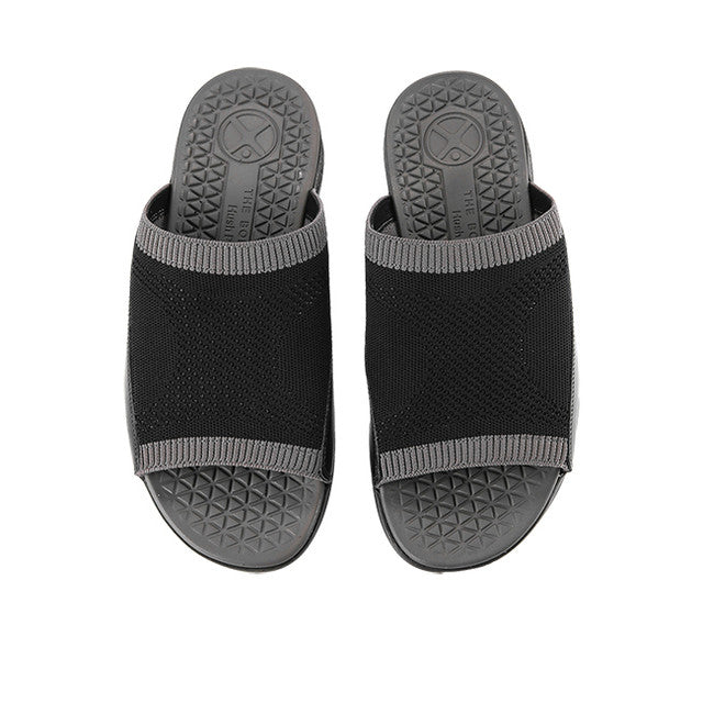 Hush Puppies Sandal Pria Activate Knit Slide In Black