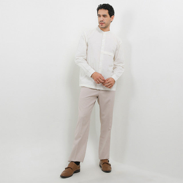 Hush Puppies Pakaian Pria Shirt Linen Coseta In Off White