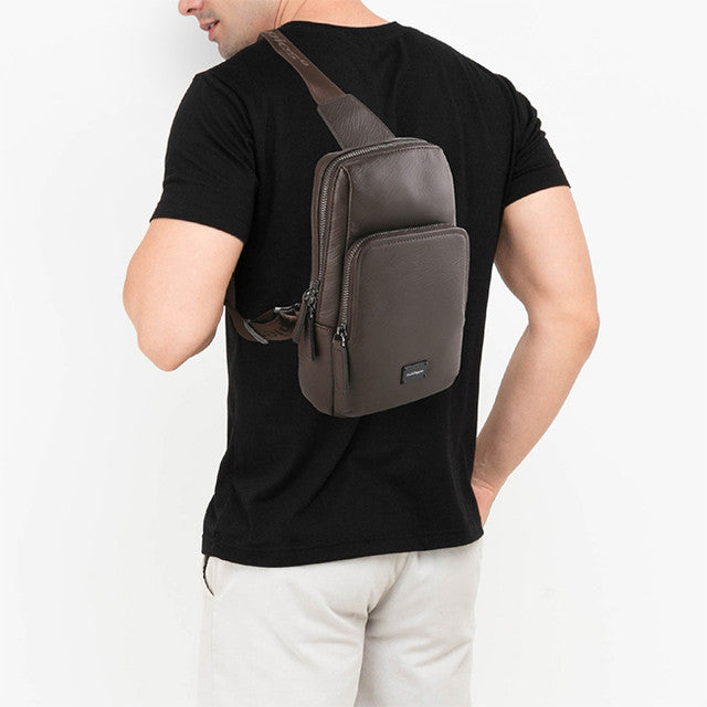 Hush Puppies Tas Pria Madison Chest Bag In Dark Brown