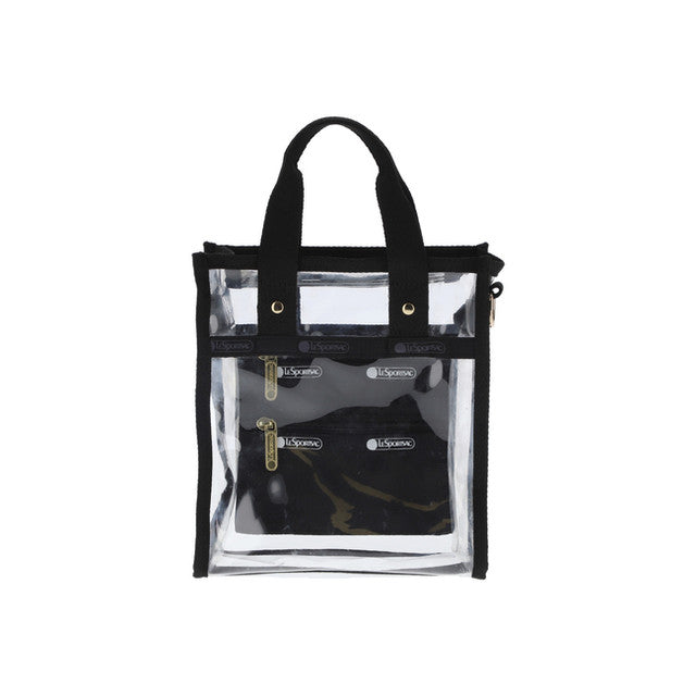 Clear Mini N/S Tote In Clear/ Black