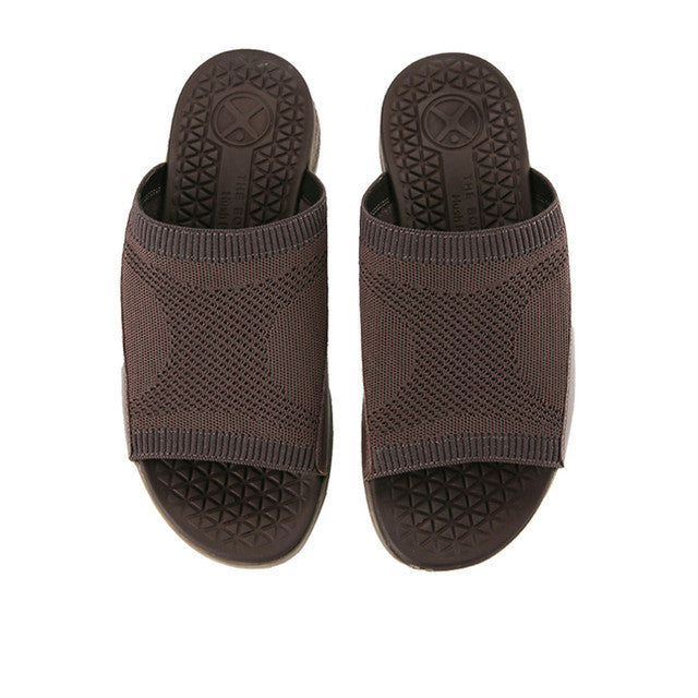 Hush Puppies Sandal Pria Activate Knit Slide In Brown