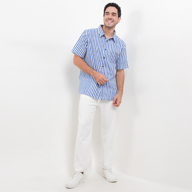 Obermain Pakaian Pria Shirt Bay In Blue