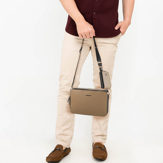 Obermain Tas Pria Wesley Messenger Bag W/ Pouch - L In Sand