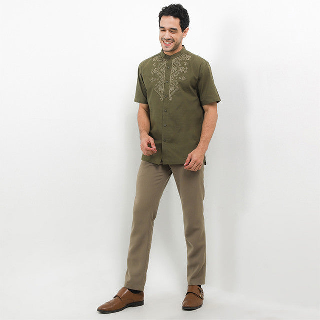 Hush Puppies Pakaian Pria Shirt Kofta In Olive