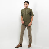 Hush Puppies Pakaian Pria Shirt Kofta In Olive