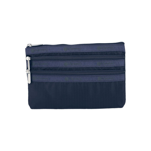 LeSportsac Aksesoris Wanita 3-Zip Cosmetic In Deep Sea Blue