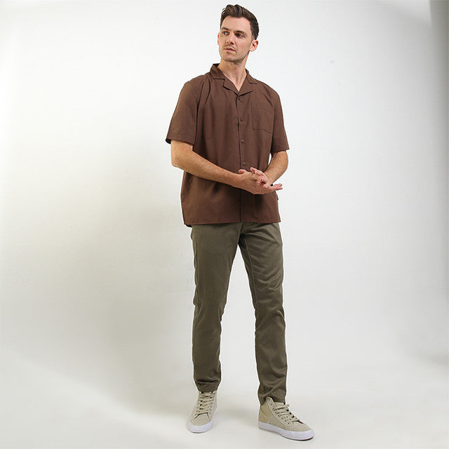 Hush Puppies Pakaian Pria Shirt Moda In Brown