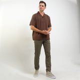 Hush Puppies Pakaian Pria Shirt Moda In Brown
