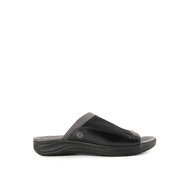 Hush Puppies Sandal Pria Activate Knit Slide In Black