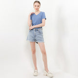 Hush Puppies Pakaian Wanita T Shirt Bsc Vierra V In Blue
