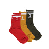 Playboy Aksesoris Kaos Kaki Unisex Long 2 In Olive/Red/Yellow