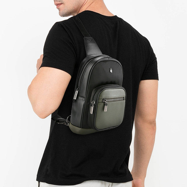Hush Puppies Tas Pria Waist Bag Matt Chest Bag In Khaki