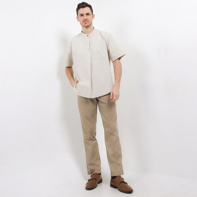 Obermain Pakaian Pria Shirt Barney In Off White