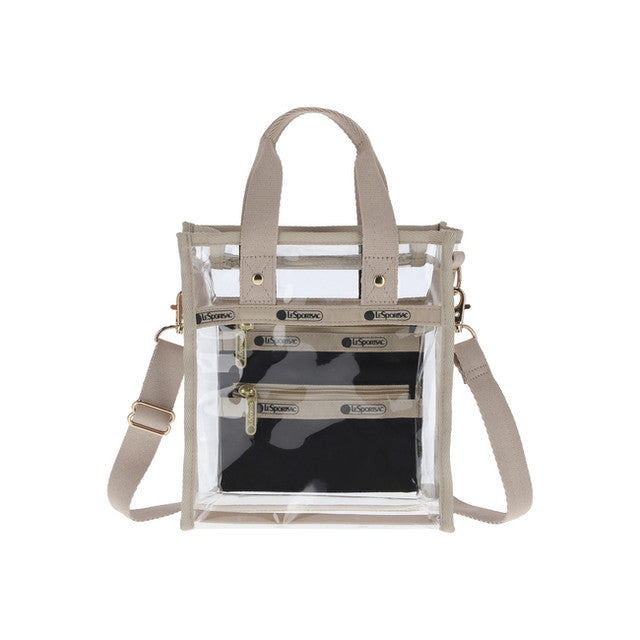 Clear Mini N/S Tote In Clear/ Natural