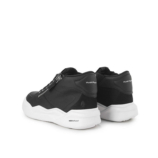 Hush Puppies Sepatu Wanita Sneakers Rush Hi Top Sneaker In Bold Black Leather