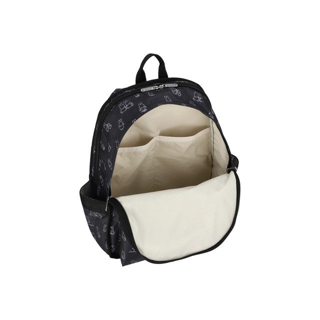 LeSportsac Tas Wanita Route Backpack In Miffy Black Stencil