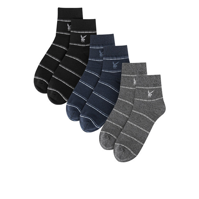 Playboy Aksesoris Unisex Socks Short 3 In Black / Navy / Dark Grey