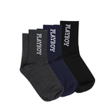Playboy Aksesoris Kaos Kaki Unisex Long 2 In Black/Dark Grey/Navy