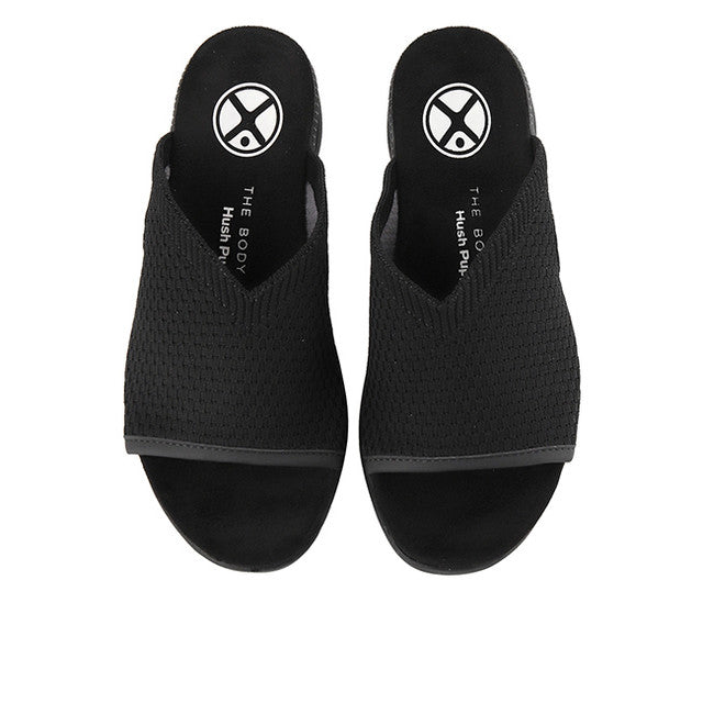 Hush Puppies Sandal Wanita Breathe Knit Slide In Black