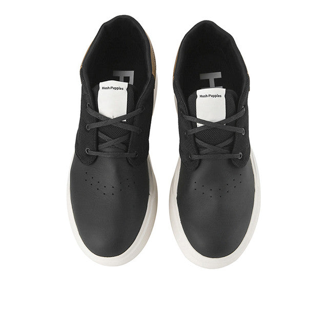 Hush Puppies Sepatu Pria Sneakers Rush Chukka In Bold Black Leather