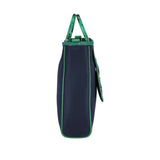 Lg 2 Zip Pocket Tote In Navy Heart Leopard