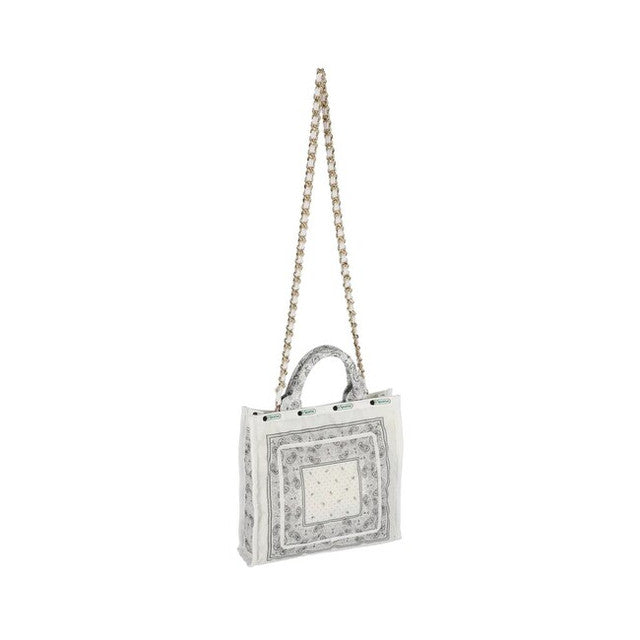 Sm Chain Quilt Tote In Bandana White