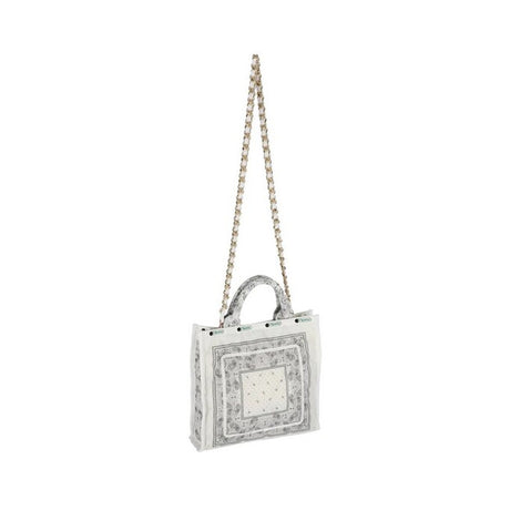 Sm Chain Quilt Tote In Bandana White