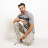 Obermain Pakaian Pria T Shirt Viola In Grey