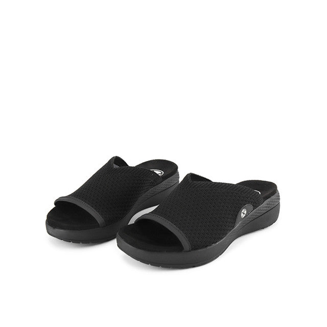 Hush Puppies Sandal Wanita Breathe Knit Slide In Black