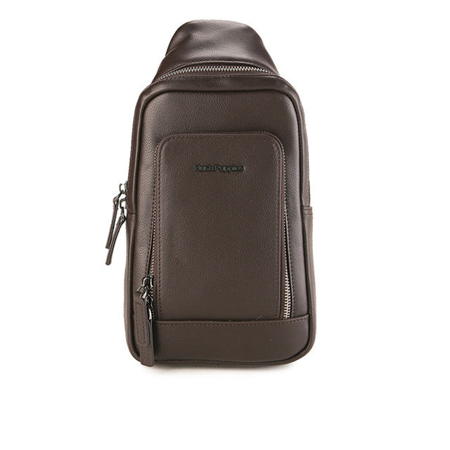 Hush Puppies Tas Pria Issac Chest Bag In Chocolate