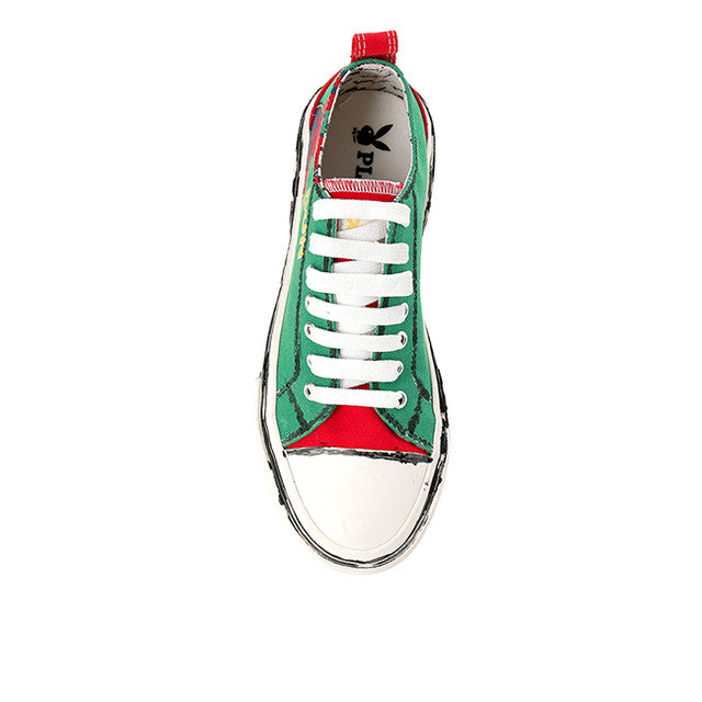Playboy Sepatu Sneaker Wanita Hefnerio (Low Cut) In Green/Red
